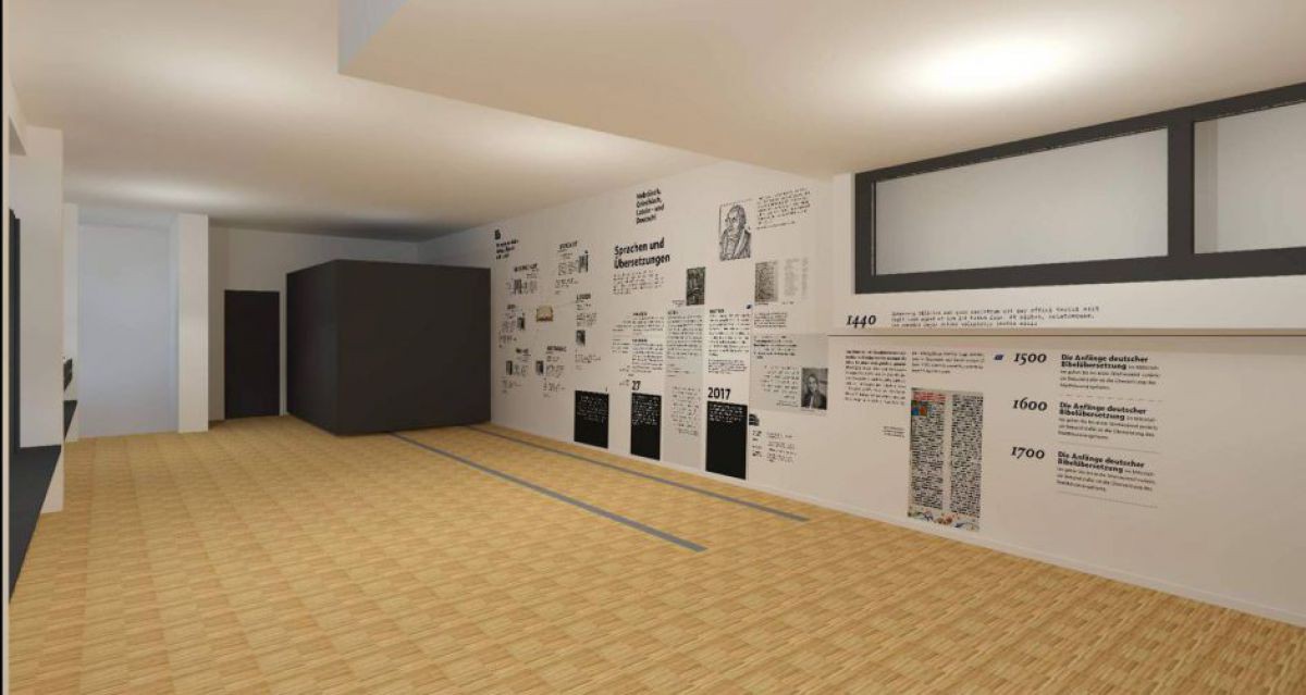Blick in das Bibelzentrum mit der neuen Dauerausstellung. Blick in das Bibelzentrum mit neuer Dauerausstellung